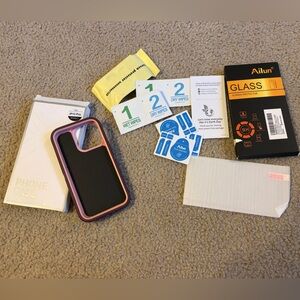 Amazon Black and Pink iPhone 13 Pro Case with Ailun Screen Protector